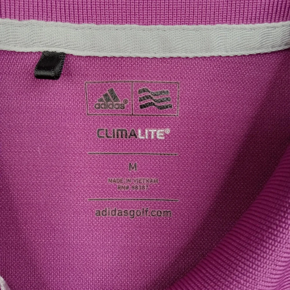 Adidas Golf Polo Shirt Mens Medium Purple Climalite‎ Performance Short Sleeve